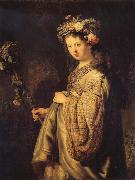 REMBRANDT Harmenszoon van Rijn Saskla in Arcadian Costume oil